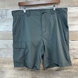 Columbia Omni-Shade Mens Grey Lightweight Cargo Hiking Shorts 36w 9in Inseam